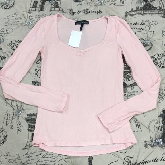 Derek Heart Juniors' Rib-Knit Sweetheart-Neckline Top - Picture 4 of 5